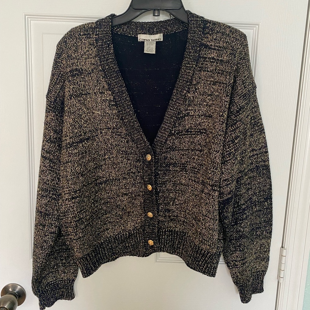Awesome vintage gold metallic cardigan